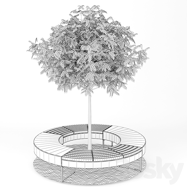Tree Flowerbed 3d