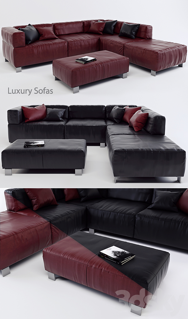 K + W Luxury Lounge Sofa - Loft 7490 Corner 3d