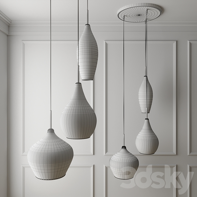 Pendant glass lamp 3d