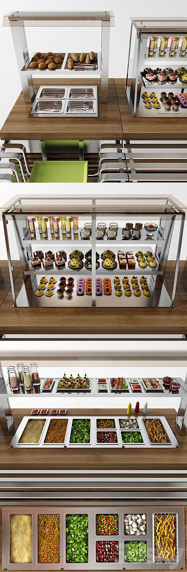 Regata food distribution line 3d