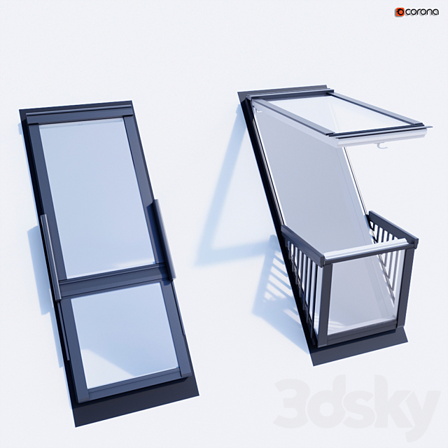 Dormer window (balcony) 3d