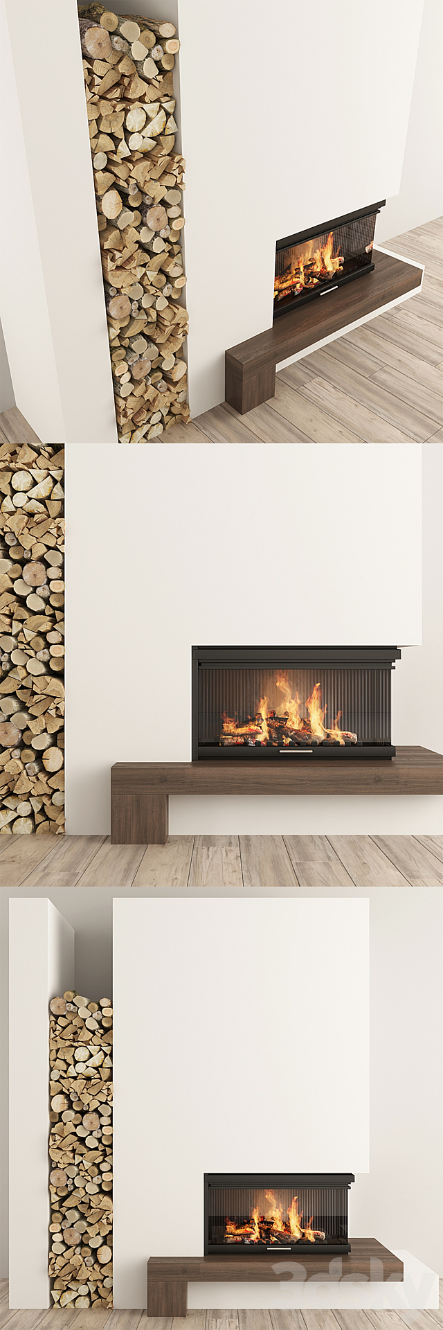 Fireplace and firewood2 3DSMax File - thumbnail 2