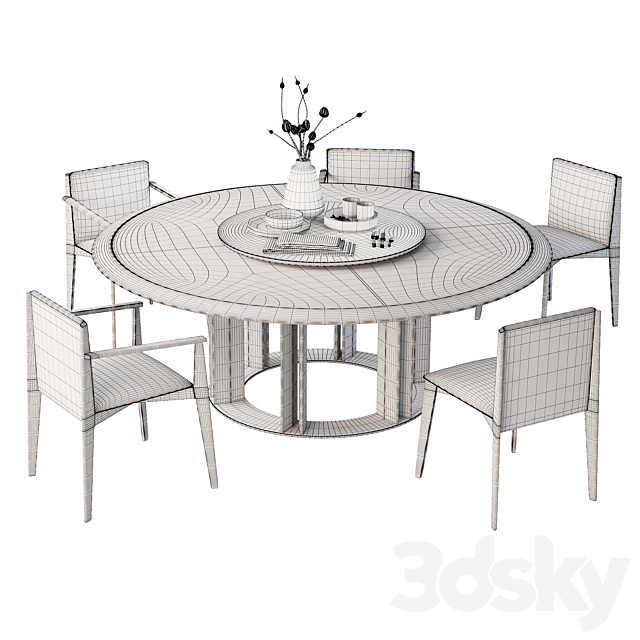 Porada Thayl Table and Ionis Chairs 3DSMax File - thumbnail 3