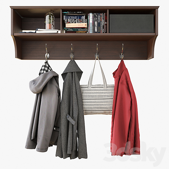 Wall Shelf With Clothes 3DSMax File - thumbnail 1
