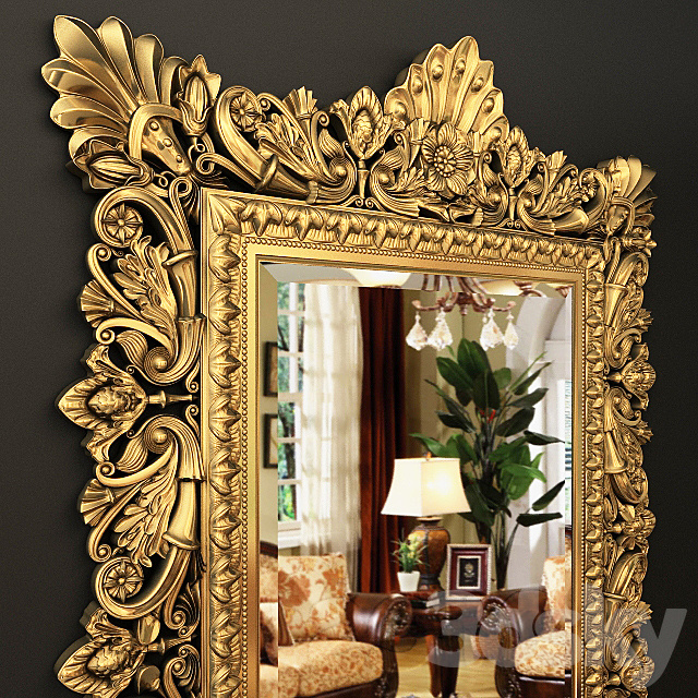 Richly Carved And Gilf Frame 3d