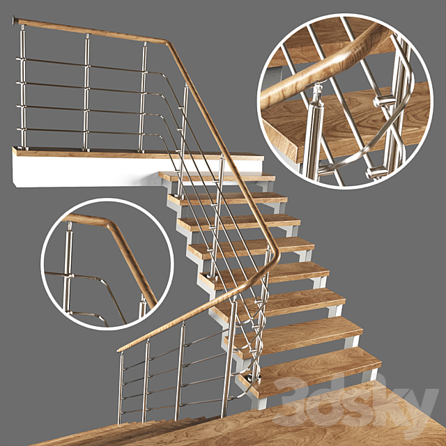 Modern two-step ladder 3d