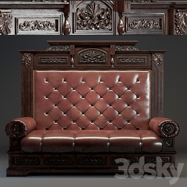 Antique sofa 19-20 century. 3DSMax File - thumbnail 1