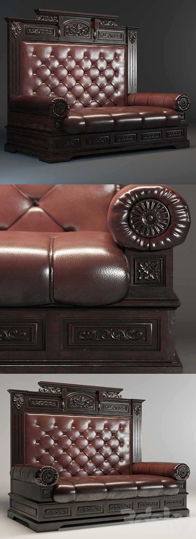 Antique sofa 19-20 century. 3DSMax File - thumbnail 2