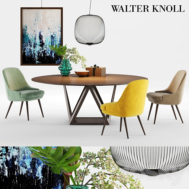 Walter Knoll Tobu Table and 375 Chair 3DSMax File - thumbnail 1