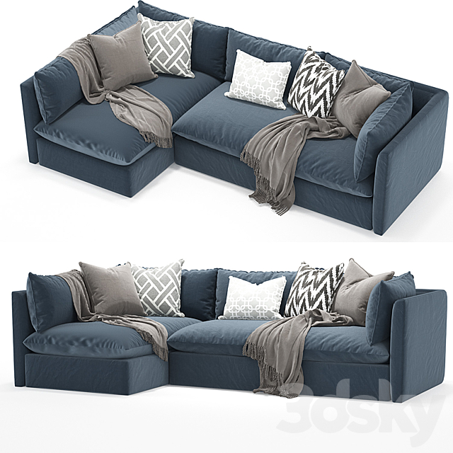 west elm _Shelter Sectional sofa 3d