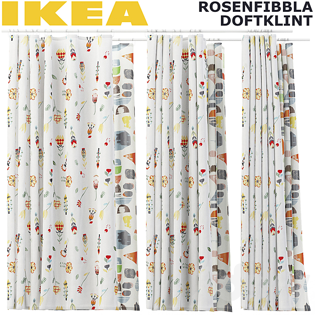 DOFTKLINT. ROSENFIBBLA SET 3d