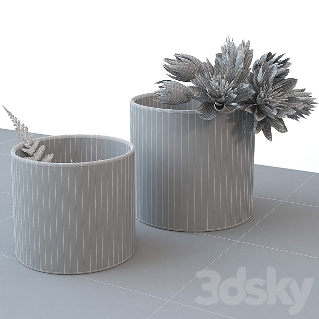 Flower arrangement in a glass vase 3DSMax File - thumbnail 2
