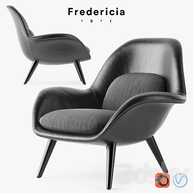 Fredericia Swoon armchair 3DSMax File - thumbnail 1