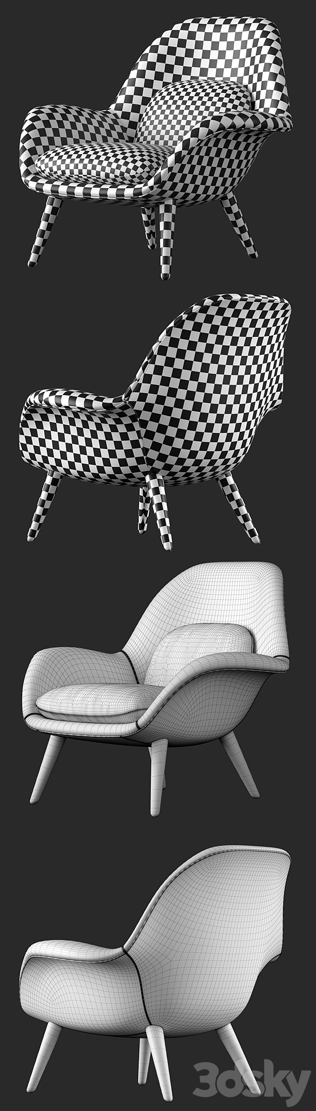 Fredericia Swoon armchair 3DSMax File - thumbnail 3