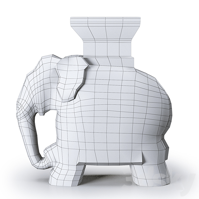 Ceramic Elephant Garden Stool 3DSMax File - thumbnail 2