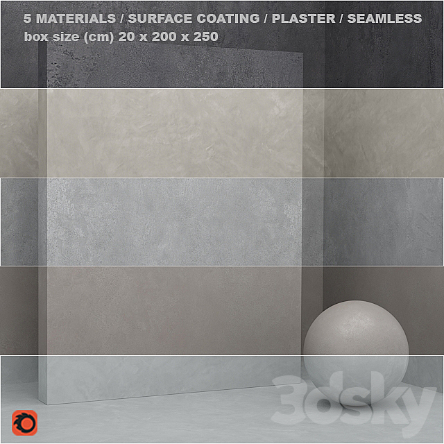 5 materials (seamless) – stone. plaster – set 20 3DSMax File - thumbnail 1