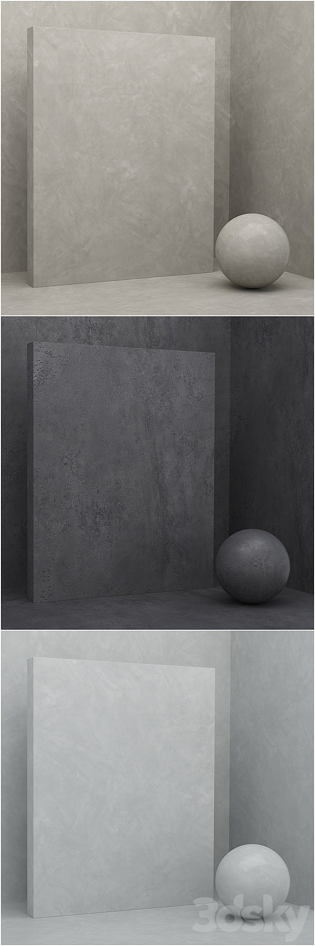 5 materials (seamless) – stone. plaster – set 20 3DSMax File - thumbnail 2