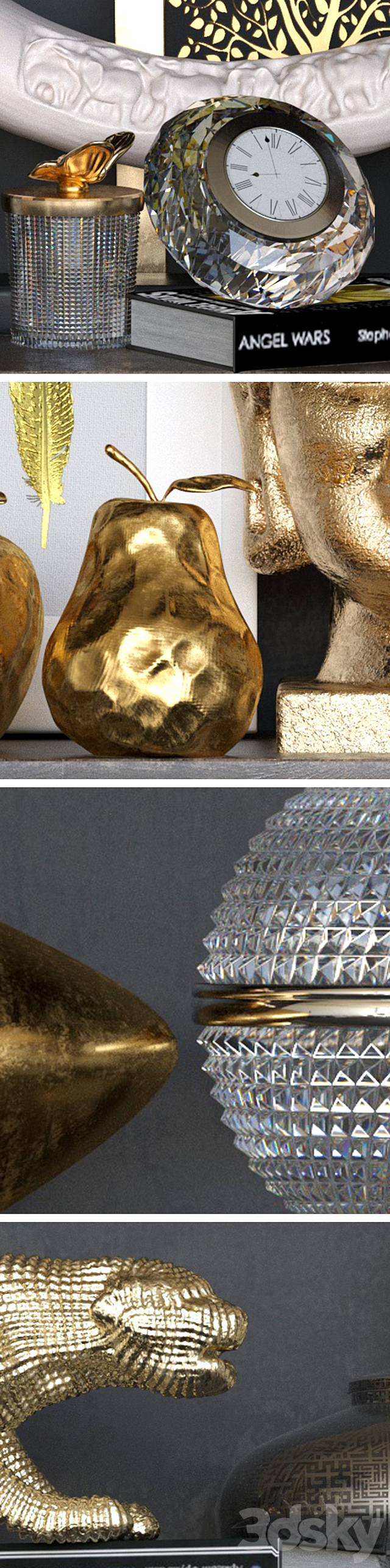 A collection of sculptures for design projects and decor elements to create coziness 3d