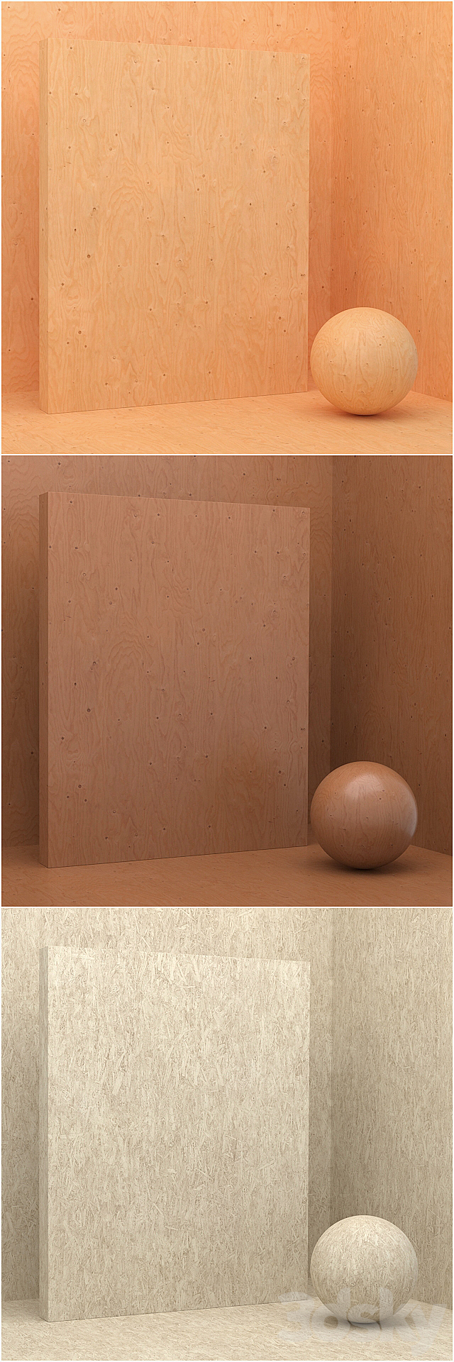 6 materials (seamless) – plywood. osb. cork – set 5 3DSMax File - thumbnail 2