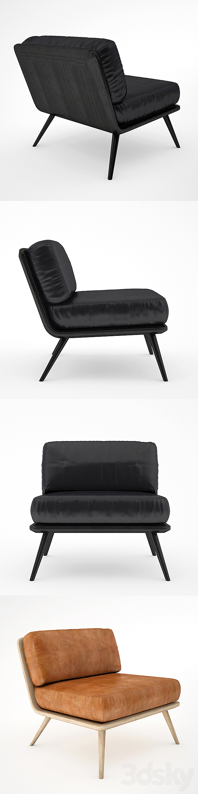 fredericia spine lounge chair 3DSMax File - thumbnail 2