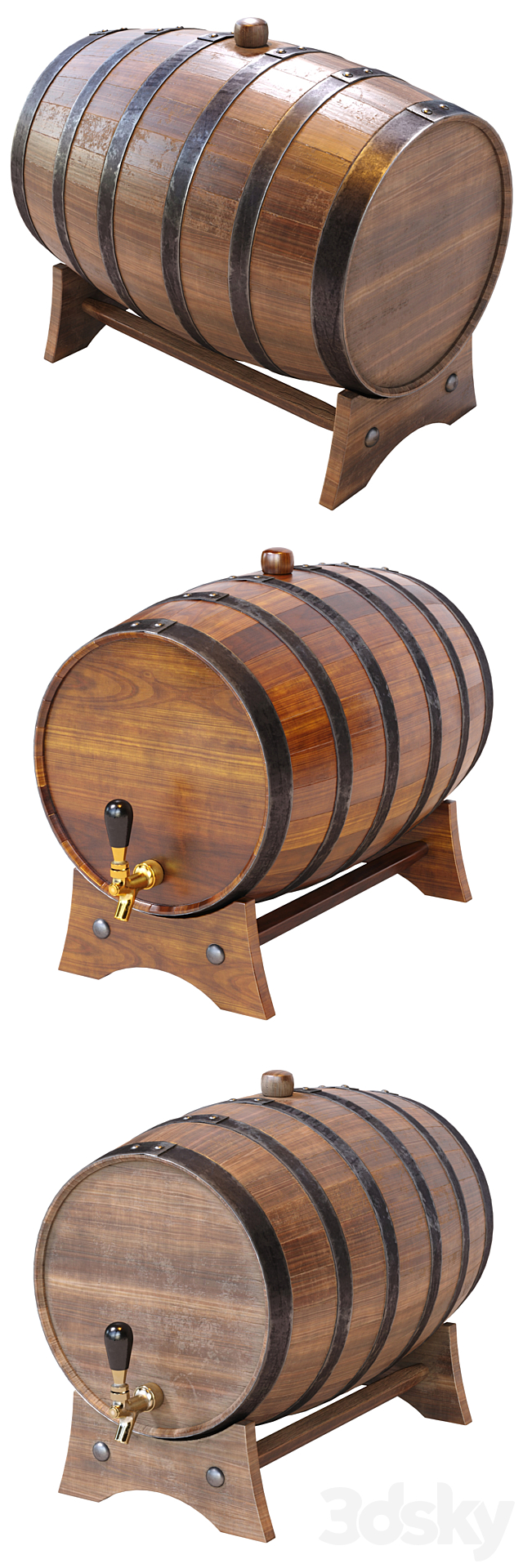 Whiskey Barrels 3d