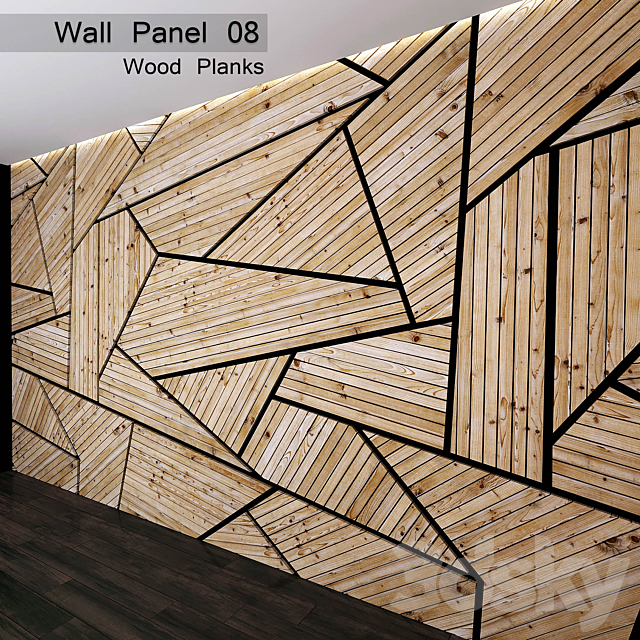 Wall Panel 08. Wood Planks 3DSMax File - thumbnail 1