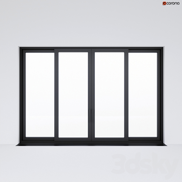 Sliding aluminum window (door) 2 3DSMax File - thumbnail 1
