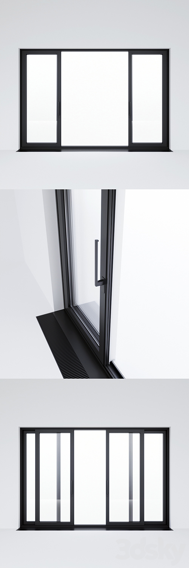 Sliding aluminum window (door) 2 3DSMax File - thumbnail 2