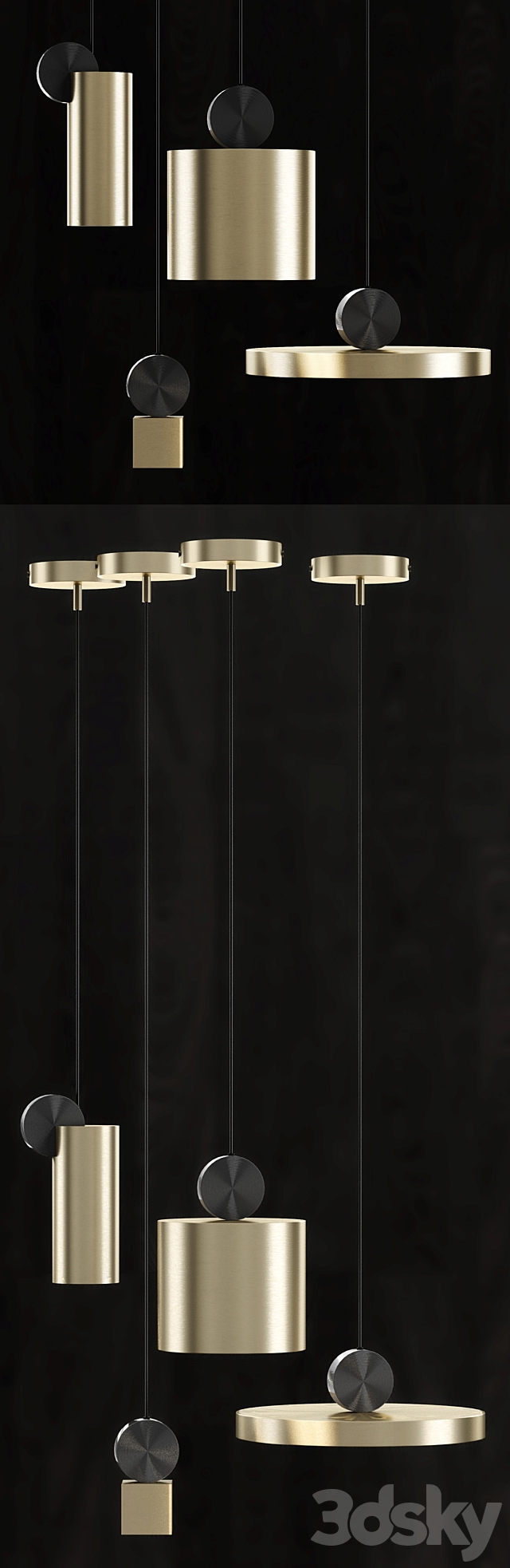 CVL Contract Calé (e) pendant light Collection 3d