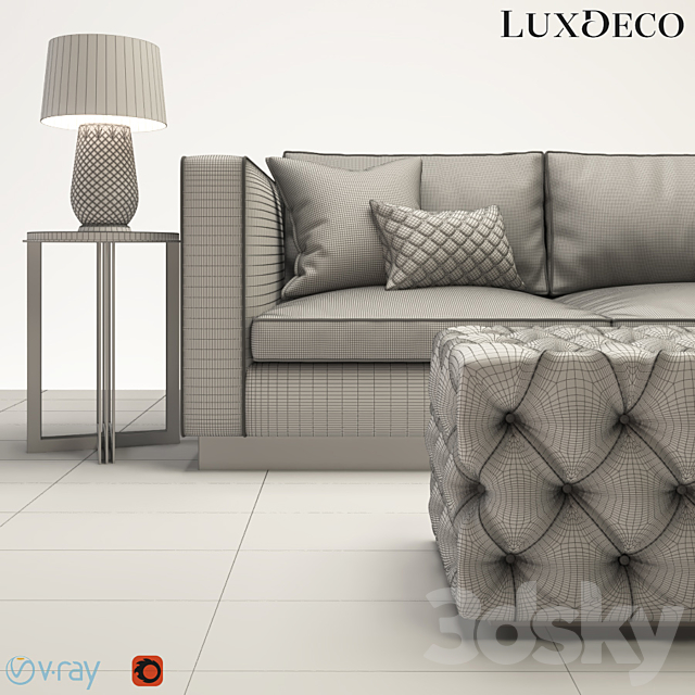 Luxdeco living room furniture set 3d