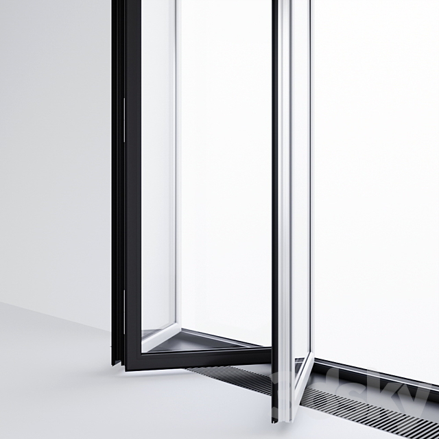 Sliding aluminum window accordion (door) 3d