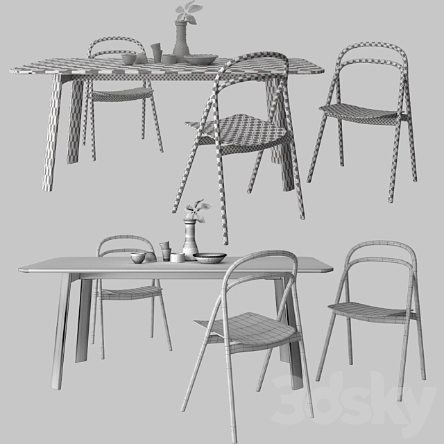 HEM set Udon Chair & Alle Table 3DSMax File - thumbnail 3