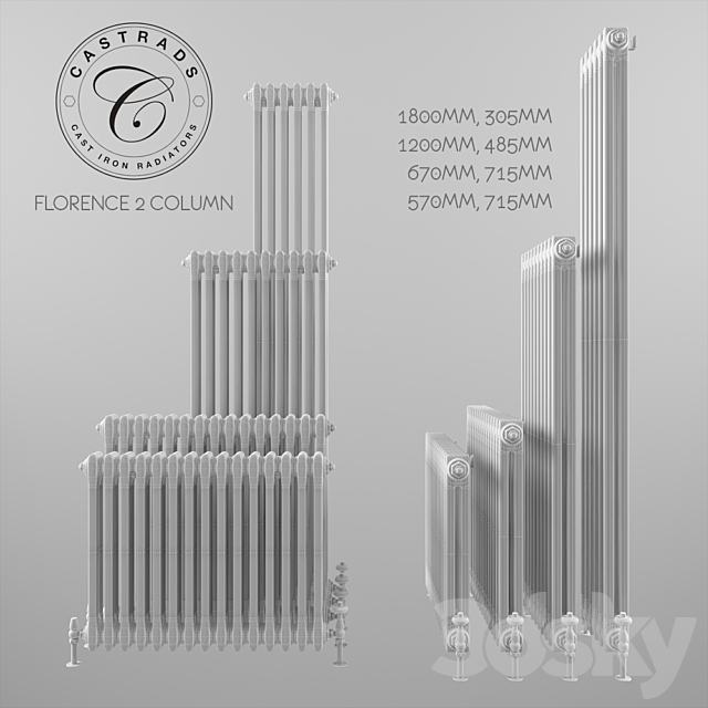 Radiators. steel Castrads. series Florence 2 3DSMax File - thumbnail 2