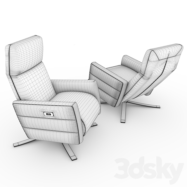Natuzzi armchair ISTANTE 3DSMax File - thumbnail 2