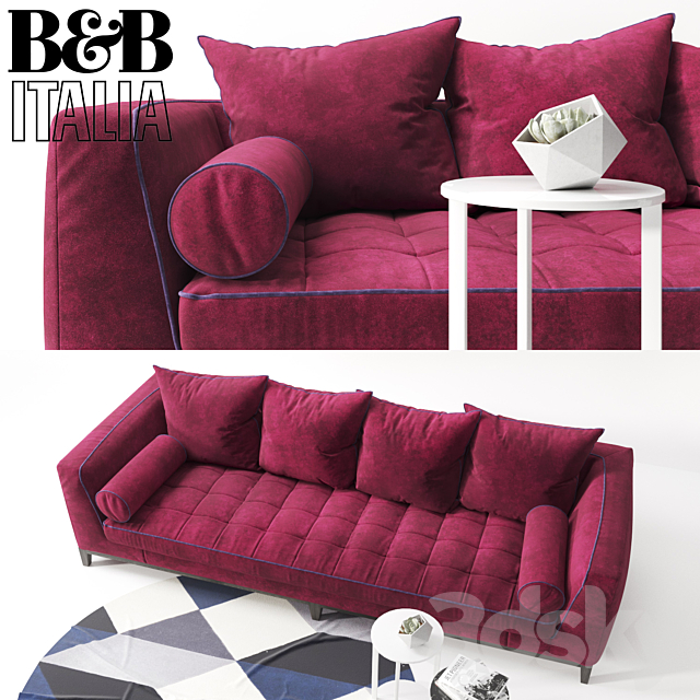 Sofa B & B Italia Lutteria with pillows 3d