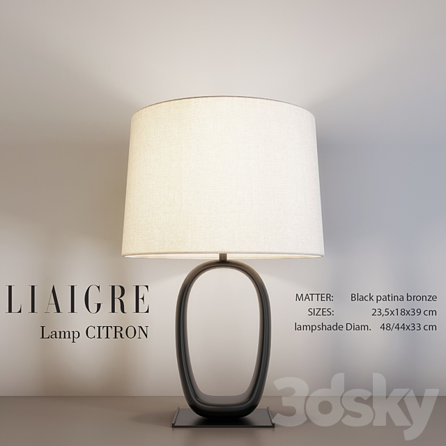 Liaigre CITRON Table Lamp 3DSMax File - thumbnail 1