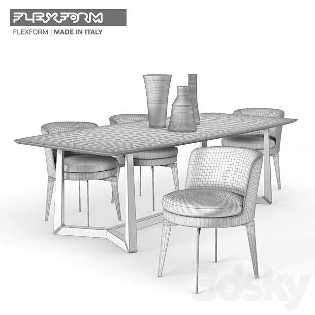 FLEXFORM | Table. Chais 3DSMax File - thumbnail 2