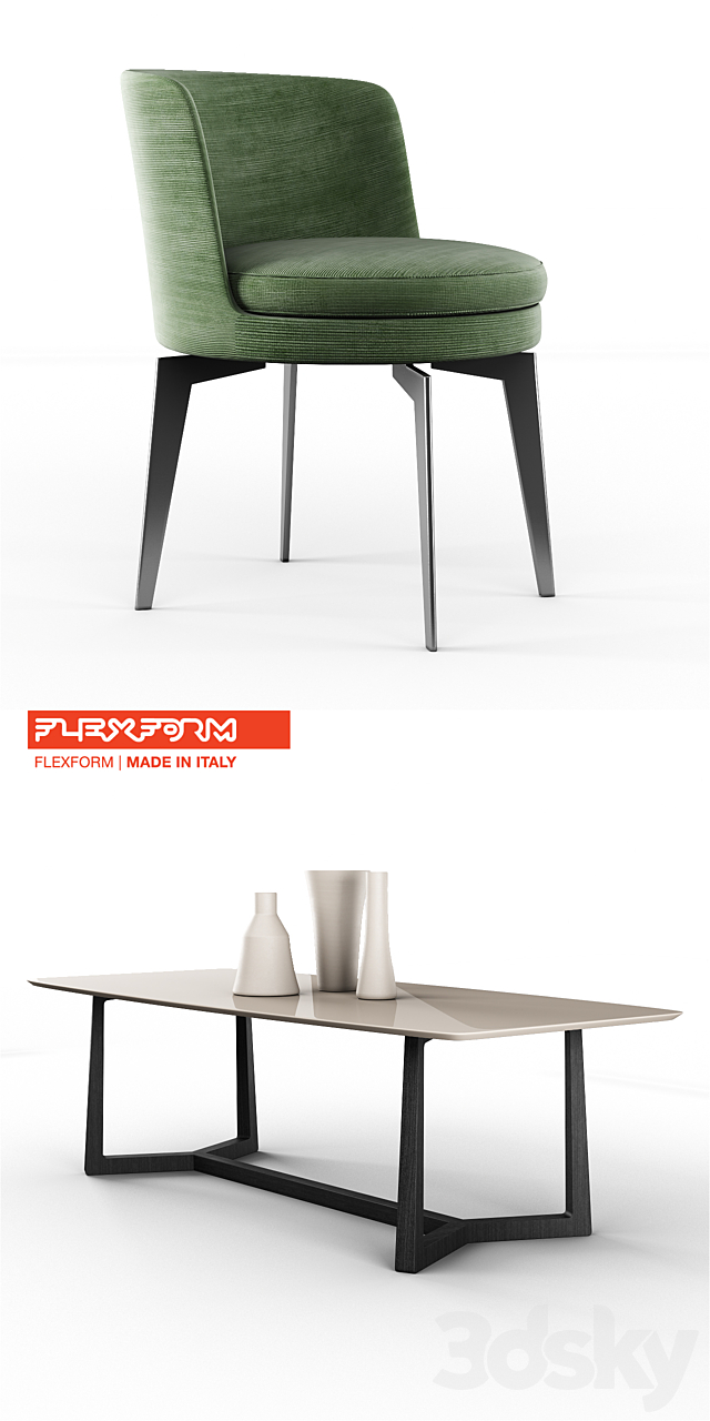 FLEXFORM | Table. Chais 3DSMax File - thumbnail 3