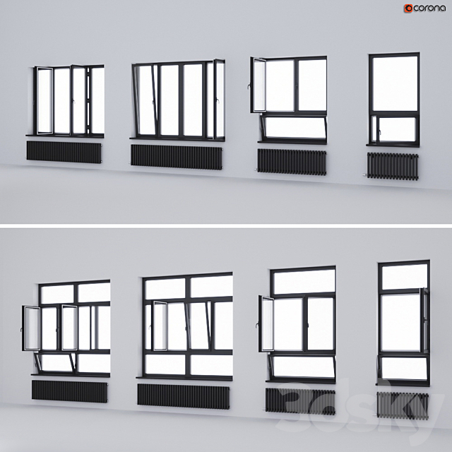 Aluminum windows ALUMIL 3d