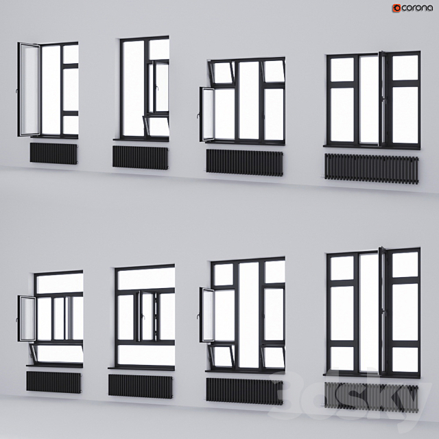 Aluminum windows ALUMIL 3d