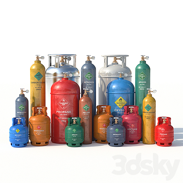 Gas cylinders 3DSMax File - thumbnail 1