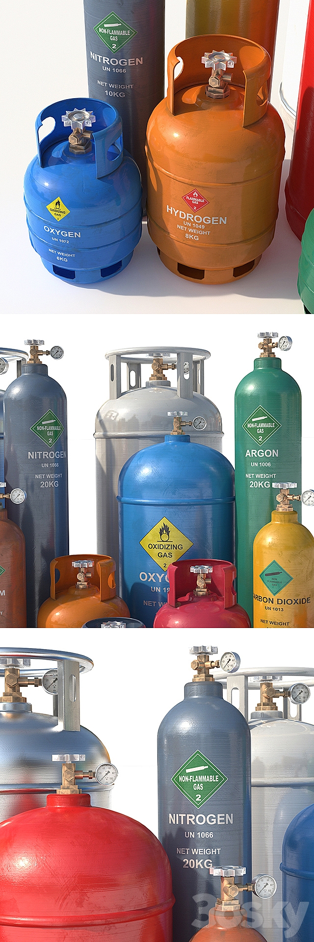 Gas cylinders 3DSMax File - thumbnail 2