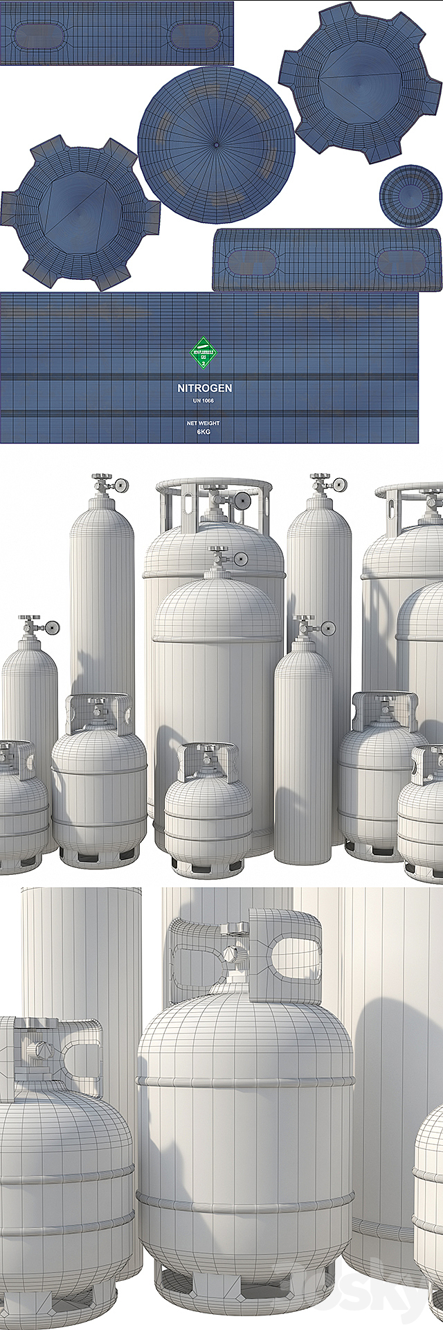 Gas cylinders 3DSMax File - thumbnail 3