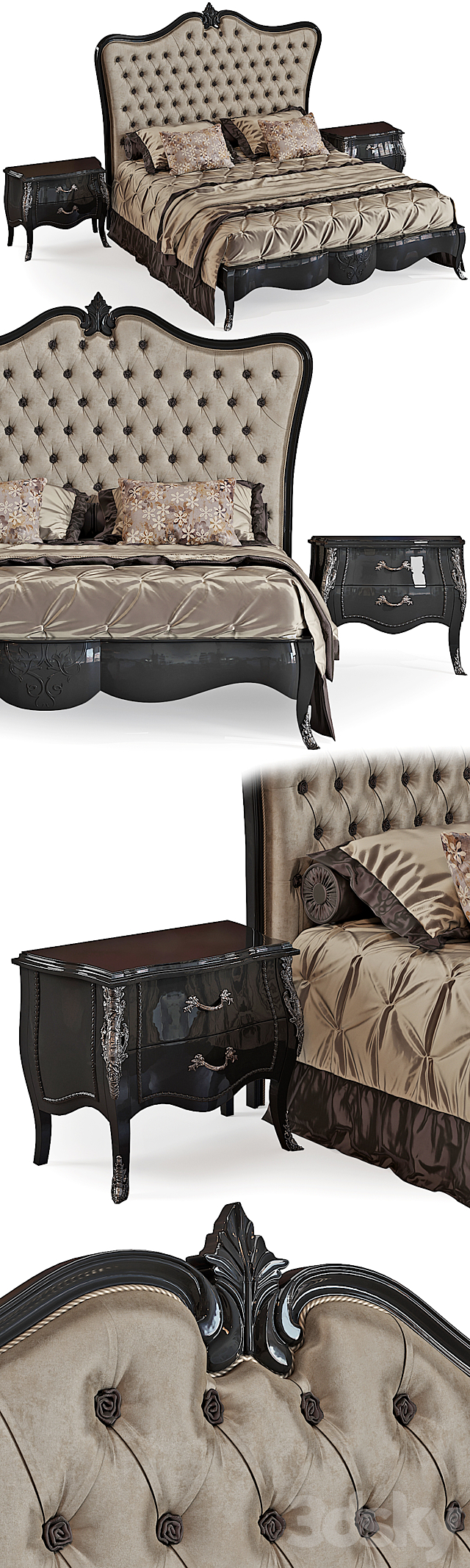 Bed with curbstones Pregno Byblos (for perezalivku) 3d