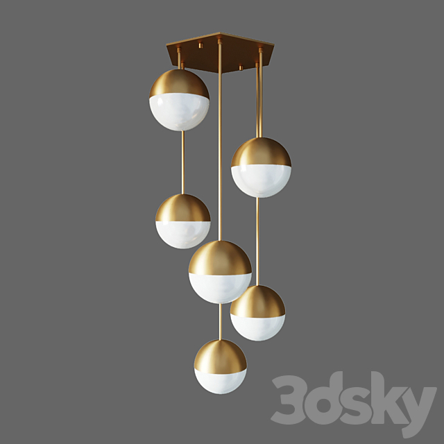 Lamp italian globe cedar moss light 6 3d