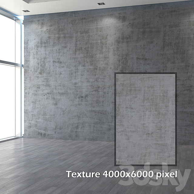 Wiped plastered wall 3d