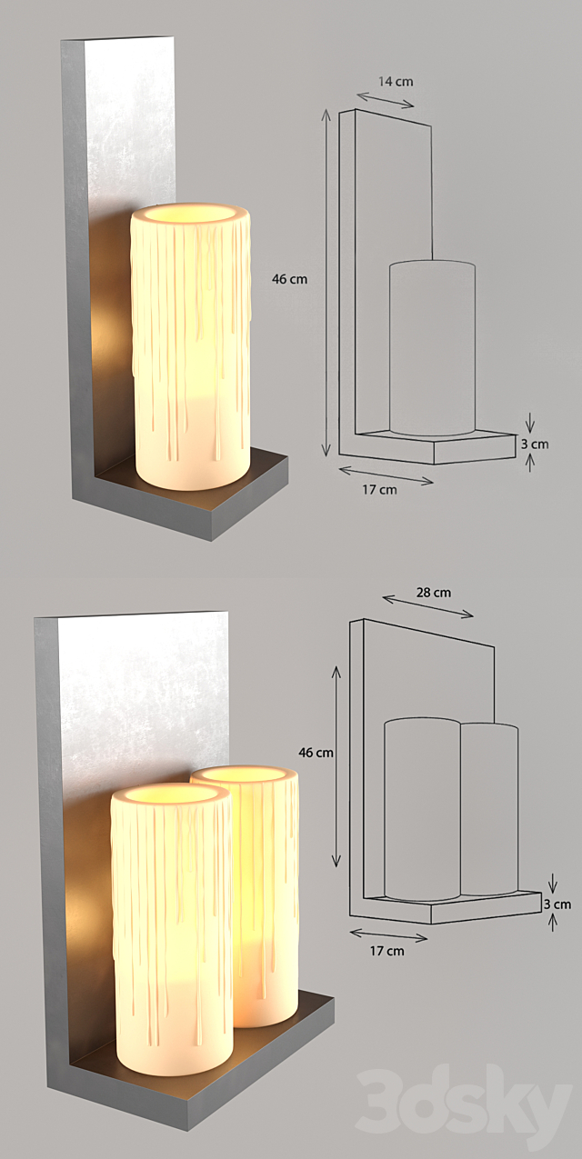 Authentage – Bellefeu Wall Candle 3DSMax File - thumbnail 2