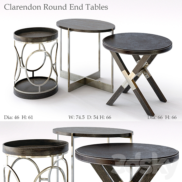 Bernhardt Clarendon Round End Tables 3DSMax File - thumbnail 1