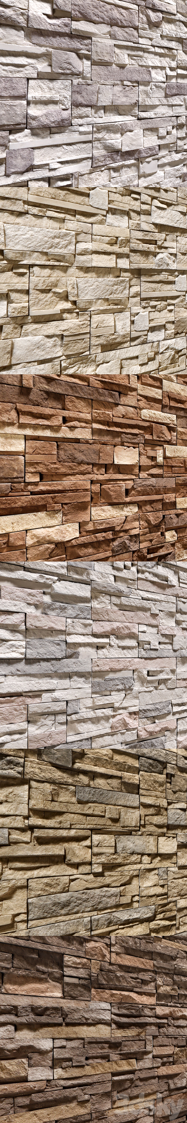 Stone Walls set 7 3d