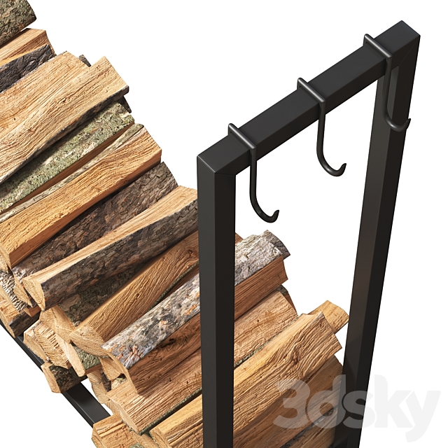 Firewood Storage Rack 2 3d